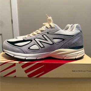 New Balance 990 Gray and White Athletic Shoes